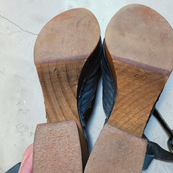 Free People Orion Blue Leather Platform Sandals - Picture 6 of 6